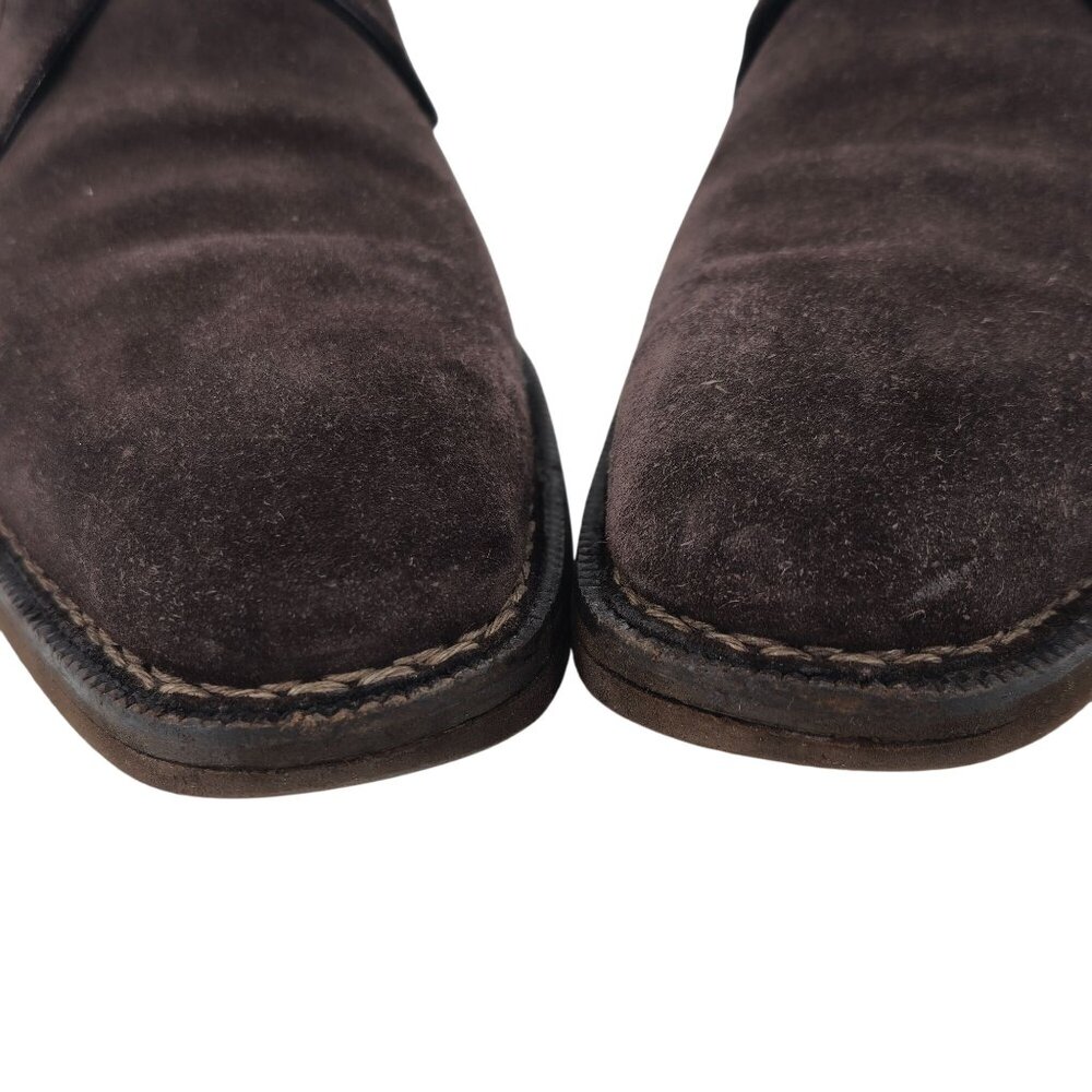 $500 Sutor Mantellassi Italian Men 11 Brown Suede Leather Dress Shoe Chukka Boot - Picture 12 of 13